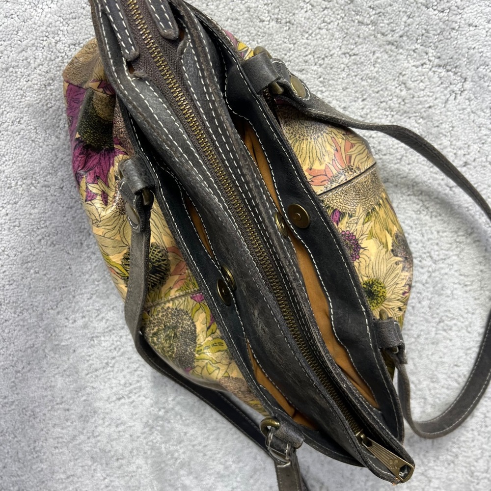 Patricia Nash Tote Shoulder Bag Sunflower Leather Top Handle Floral Beet P53201 - Picture 9 of 16